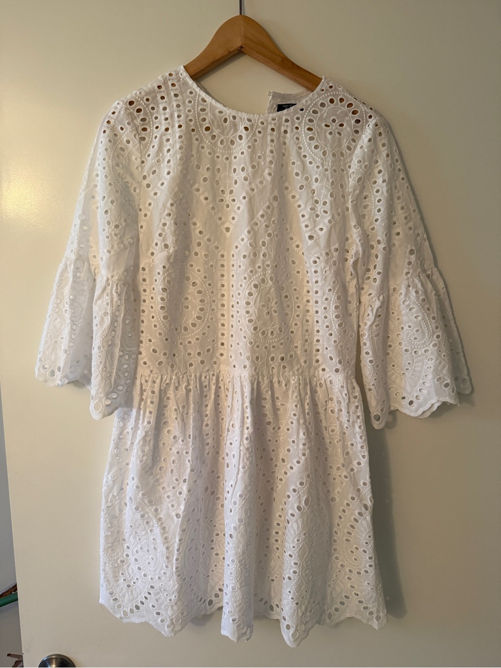 Simplee Apparel White Eyelet Tiered Mini Dress